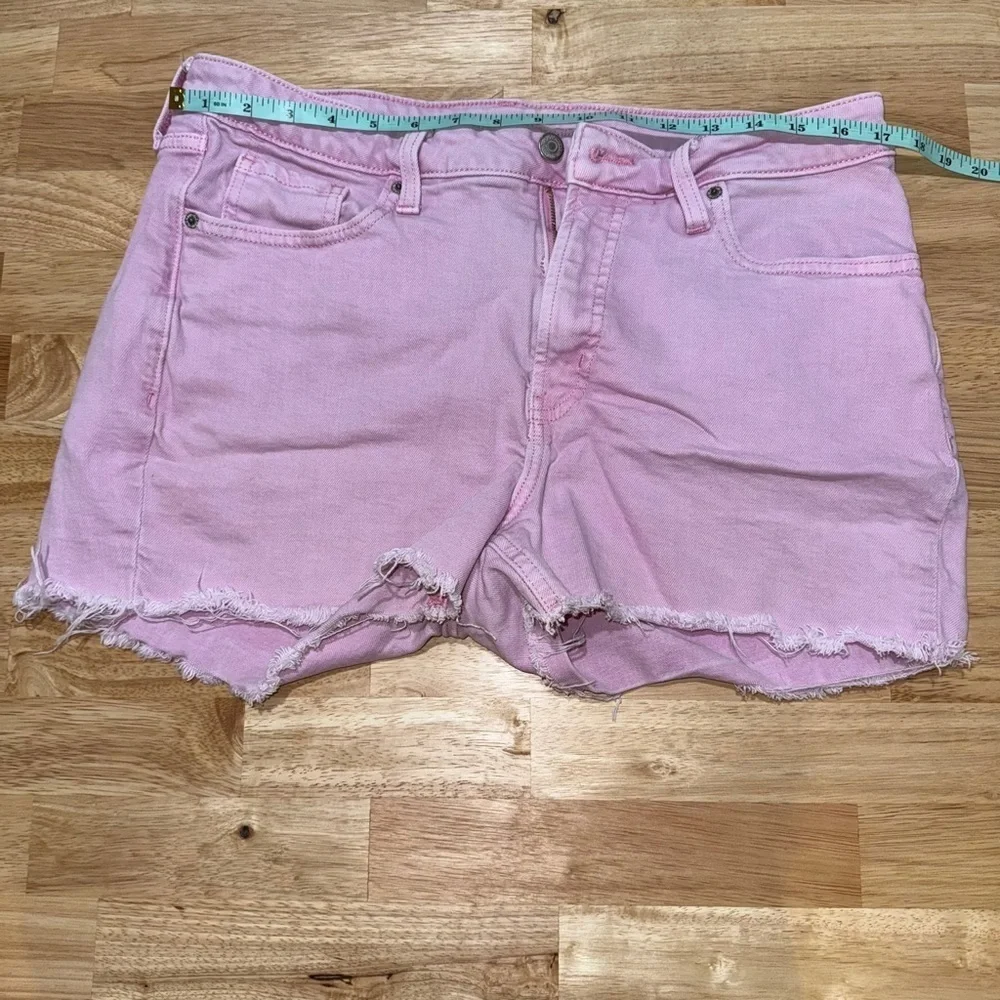 Old Navy Pink Distressed Jean Shorts Relaxed Fit